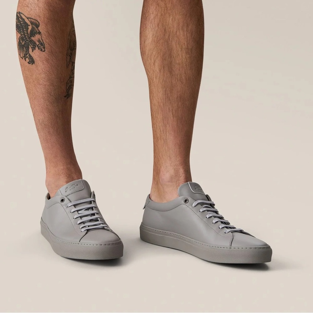 GOOD MAN BRAND EDGE LO-TOP SNEAKERS MONO | NAPPA LEATHER | WET WEATHER GRAY